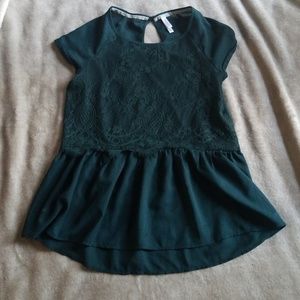 Xhilaration dark teal peplum top